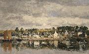 Eugene Boudin Village by a River Spain oil painting artist